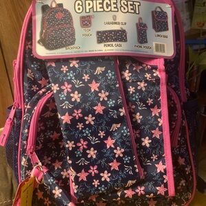 Floral 6-Piece Backpack Set
